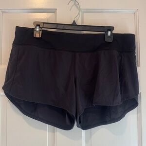Lululemon Black Speed Up Shorts High Rise Athletic Running Shorts Size 12